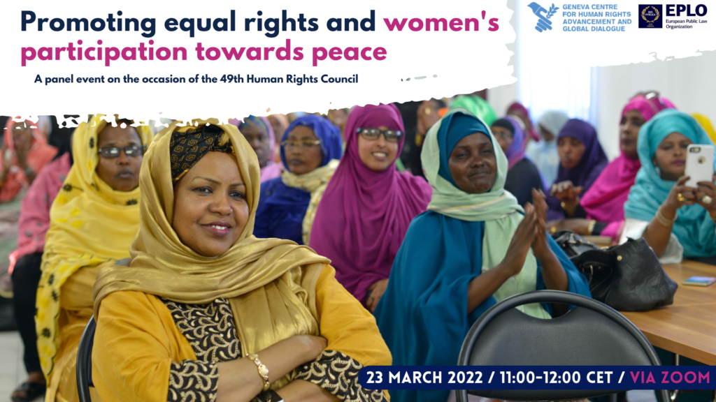 Promoting Equal Rights Promoting equal rights and women's participation towards peace - Geneva ...